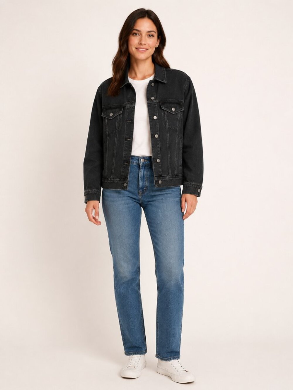 NWT Universal Thread 90s Baggy Trucker Denim Jacket Black Women’s M